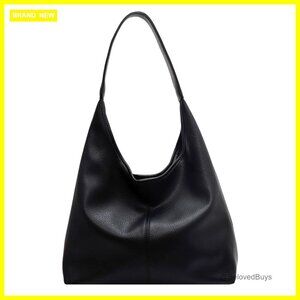 Slouchy PU Leather Hobo Tote Bag Shoulder Purse Work Everyday Handbag